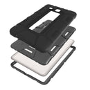 For Samsung Galaxy Tab E 9.6 T560 C5 Four Corners Shockproof Silicone + PC Protective Case with Holder(Black)