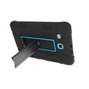 For Samsung Galaxy Tab E 9.6 T560 C5 Four Corners Shockproof Silicone + PC Protective Case with Holder(Black + Blue)