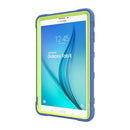 For Samsung Galaxy Tab E 9.6 T560 C5 Four Corners Shockproof Silicone + PC Protective Case with Holder(Navy Blue + Lemon Yellow)