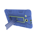 For Samsung Galaxy Tab E 9.6 T560 C5 Four Corners Shockproof Silicone + PC Protective Case with Holder(Navy Blue + Lemon Yellow)