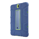 For Samsung Galaxy Tab S3 9.7 T820 C5 Four Corners Shockproof Silicone + PC Protective Case with Holder(Navy Blue + Lemon Yellow)
