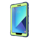 For Samsung Galaxy Tab S3 9.7 T820 C5 Four Corners Shockproof Silicone + PC Protective Case with Holder(Navy Blue + Lemon Yellow)