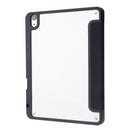 Deformation Transparent Acrylic Horizontal Flip PU Leather Case with Multi-folding Holder & Sleep / Wake-up Function & Pen Slot For iPad Air 2022 / 2020 10.9(Black)