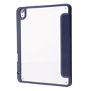 Deformation Transparent Acrylic Horizontal Flip PU Leather Case with Multi-folding Holder & Sleep / Wake-up Function & Pen Slot For iPad Air 2022 / 2020 10.9(Dark Blue)