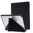 Deformation Transparent Acrylic Horizontal Flip PU Leather Case with Multi-folding Holder & Sleep / Wake-up Function & Pen Slot For iPad 10.2 2021 / 2020 / 2019(Black)