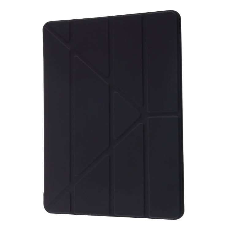 Deformation Transparent Acrylic Horizontal Flip PU Leather Case with Multi-folding Holder & Sleep / Wake-up Function & Pen Slot For iPad 10.2 2021 / 2020 / 2019(Black)