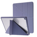 Deformation Transparent Acrylic Horizontal Flip PU Leather Case with Multi-folding Holder & Sleep / Wake-up Function & Pen Slot For iPad 10.2 2021 / 2020 / 2019(Lavender Grey)