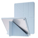 Deformation Transparent Acrylic Horizontal Flip PU Leather Case with Multi-folding Holder & Sleep / Wake-up Function & Pen Slot For iPad 10.2 2021 / 2020 / 2019(Baby Blue)