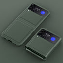 For Samsung Galaxy Z Flip3 5G Shock-resistant Plain Leather All-inclusive Protective Case(Green)