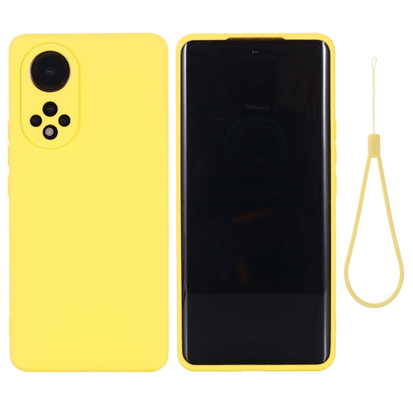 For Honor 50 Solid Color Liquid Silicone Dropproof Full Coverage Protective Case(Yellow)