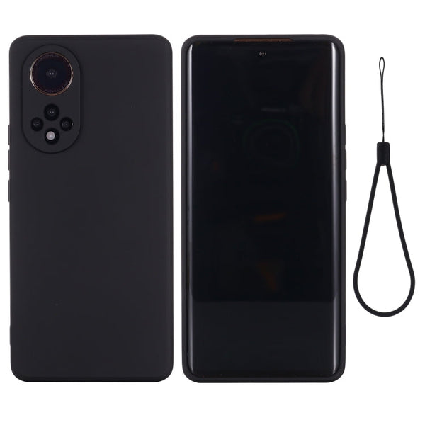 For Honor 50 Solid Color Liquid Silicone Dropproof Full Coverage Protective Case(Black)