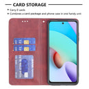 For Xiaomi Redmi 10 Rhombus Texture Horizontal Flip Magnetic Leather Case with Holder & Card Slots(Red)