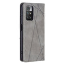For Xiaomi Redmi 10 Rhombus Texture Horizontal Flip Magnetic Leather Case with Holder & Card Slots(Grey)