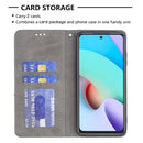 For Xiaomi Redmi 10 Rhombus Texture Horizontal Flip Magnetic Leather Case with Holder & Card Slots(Grey)