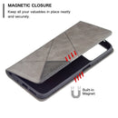For Xiaomi Redmi 10 Rhombus Texture Horizontal Flip Magnetic Leather Case with Holder & Card Slots(Grey)