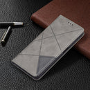 For Xiaomi Redmi 10 Rhombus Texture Horizontal Flip Magnetic Leather Case with Holder & Card Slots(Grey)