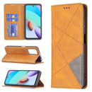 For Xiaomi Redmi 10 Rhombus Texture Horizontal Flip Magnetic Leather Case with Holder & Card Slots(Yellow)