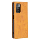 For Xiaomi Redmi 10 Rhombus Texture Horizontal Flip Magnetic Leather Case with Holder & Card Slots(Yellow)