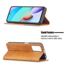 For Xiaomi Redmi 10 Rhombus Texture Horizontal Flip Magnetic Leather Case with Holder & Card Slots(Yellow)