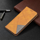 For Xiaomi Redmi 10 Rhombus Texture Horizontal Flip Magnetic Leather Case with Holder & Card Slots(Yellow)