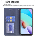 For Xiaomi Redmi 10 Rhombus Texture Horizontal Flip Magnetic Leather Case with Holder & Card Slots(Blue)