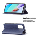 For Xiaomi Redmi 10 Rhombus Texture Horizontal Flip Magnetic Leather Case with Holder & Card Slots(Blue)