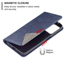 For Xiaomi Redmi 10 Rhombus Texture Horizontal Flip Magnetic Leather Case with Holder & Card Slots(Blue)