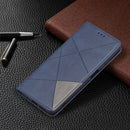 For Xiaomi Redmi 10 Rhombus Texture Horizontal Flip Magnetic Leather Case with Holder & Card Slots(Blue)
