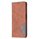 For Xiaomi Redmi 10 Rhombus Texture Horizontal Flip Magnetic Leather Case with Holder & Card Slots(Brown)
