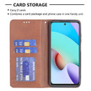 For Xiaomi Redmi 10 Rhombus Texture Horizontal Flip Magnetic Leather Case with Holder & Card Slots(Brown)