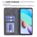For Xiaomi Redmi 10 Rhombus Texture Horizontal Flip Magnetic Leather Case with Holder & Card Slots(Black)