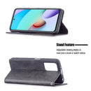For Xiaomi Redmi 10 Rhombus Texture Horizontal Flip Magnetic Leather Case with Holder & Card Slots(Black)