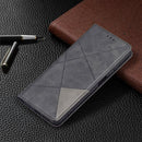 For Xiaomi Redmi 10 Rhombus Texture Horizontal Flip Magnetic Leather Case with Holder & Card Slots(Black)