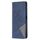 For Xiaomi Mi 11T Rhombus Texture Horizontal Flip Magnetic Leather Case with Holder & Card Slots(Blue)