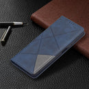 For Xiaomi Mi 11T Rhombus Texture Horizontal Flip Magnetic Leather Case with Holder & Card Slots(Blue)