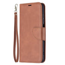 For Xiaomi Redmi 10 Retro Lambskin Texture Pure Color Horizontal Flip PU Leather Case with Holder & Card Slots & Wallet & Lanyard(Brown)