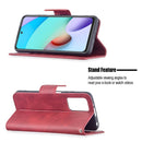 For Xiaomi Redmi 10 Retro Lambskin Texture Pure Color Horizontal Flip PU Leather Case with Holder & Card Slots & Wallet & Lanyard(Red)