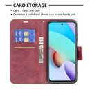 For Xiaomi Redmi 10 Retro Lambskin Texture Pure Color Horizontal Flip PU Leather Case with Holder & Card Slots & Wallet & Lanyard(Red)