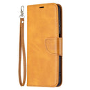 For Xiaomi Redmi 10 Retro Lambskin Texture Pure Color Horizontal Flip PU Leather Case with Holder & Card Slots & Wallet & Lanyard(Yellow)
