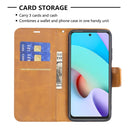 For Xiaomi Redmi 10 Retro Lambskin Texture Pure Color Horizontal Flip PU Leather Case with Holder & Card Slots & Wallet & Lanyard(Yellow)