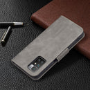For Xiaomi Redmi 10 Retro Lambskin Texture Pure Color Horizontal Flip PU Leather Case with Holder & Card Slots & Wallet & Lanyard(Grey)