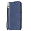 For Xiaomi Redmi 10 Retro Lambskin Texture Pure Color Horizontal Flip PU Leather Case with Holder & Card Slots & Wallet & Lanyard(Blue)