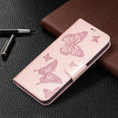 For Xiaomi Redmi 10 Two Butterflies Embossing Pattern Horizontal Flip Leather Case with Holder & Card Slot & Wallet & Lanyard(Gold)