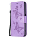 For Xiaomi Redmi 10 Two Butterflies Embossing Pattern Horizontal Flip Leather Case with Holder & Card Slot & Wallet & Lanyard(Purple)