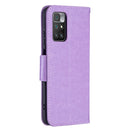 For Xiaomi Redmi 10 Two Butterflies Embossing Pattern Horizontal Flip Leather Case with Holder & Card Slot & Wallet & Lanyard(Purple)