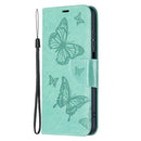 For Xiaomi Redmi 10 Two Butterflies Embossing Pattern Horizontal Flip Leather Case with Holder & Card Slot & Wallet & Lanyard(Green)