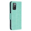 For Xiaomi Redmi 10 Two Butterflies Embossing Pattern Horizontal Flip Leather Case with Holder & Card Slot & Wallet & Lanyard(Green)