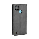 For OPPO Realme C21Y Magnetic Buckle Retro Pattern Horizontal Flip Leather Case with Holder & Card Slot & Wallet(Black)