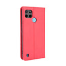 For OPPO Realme C21Y Magnetic Buckle Retro Pattern Horizontal Flip Leather Case with Holder & Card Slot & Wallet(Red)