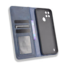 For OPPO Realme C21Y Magnetic Buckle Retro Pattern Horizontal Flip Leather Case with Holder & Card Slot & Wallet(Blue)